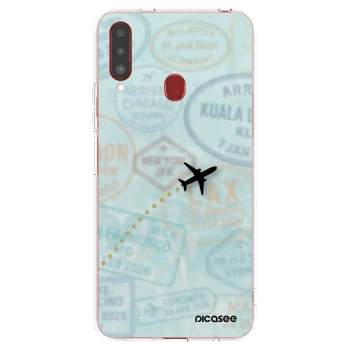 Picasee silikonska prozirna maskica za Samsung Galaxy A20s - FLIGHT PATH
