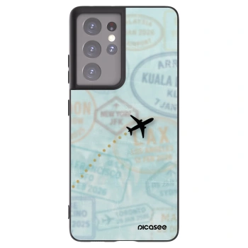 Picasee crna silikonska maskica za Samsung Galaxy S21 Ultra 5G G998B - FLIGHT PATH