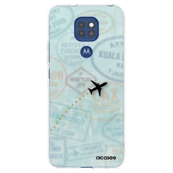 Picasee silikonska prozirna maskica za Motorola Moto G9 Play - FLIGHT PATH