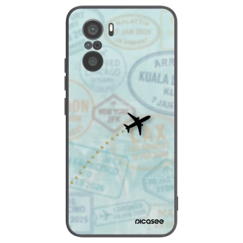 Picasee crna silikonska maskica za Xiaomi Poco F3 - FLIGHT PATH