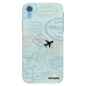 Picasee silikonska prozirna maskica za Apple iPhone XR - FLIGHT PATH