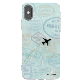 Picasee silikonska prozirna maskica za Apple iPhone X/XS - FLIGHT PATH