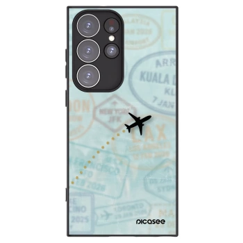 Picasee crna silikonska maskica za Samsung Galaxy S23 Ultra 5G - FLIGHT PATH