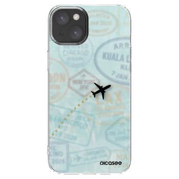 Picasee silikonska prozirna maskica za Apple iPhone 15 Plus - FLIGHT PATH