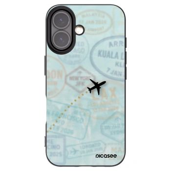 Picasee crna silikonska maskica za Apple iPhone 16 - FLIGHT PATH