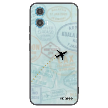 Picasee crna silikonska maskica za Motorola Moto G34 5G - FLIGHT PATH