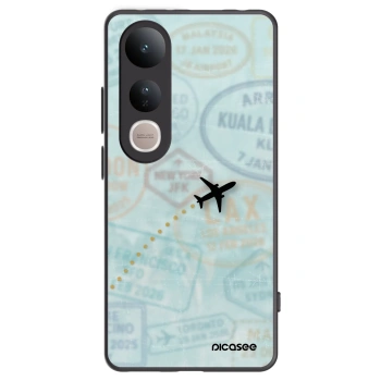 Picasee crna silikonska maskica za Vivo V50 Lite 5G - FLIGHT PATH