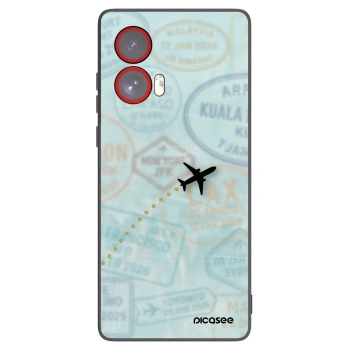 Picasee crna silikonska maskica za Motorola Edge 50 Fusion - FLIGHT PATH