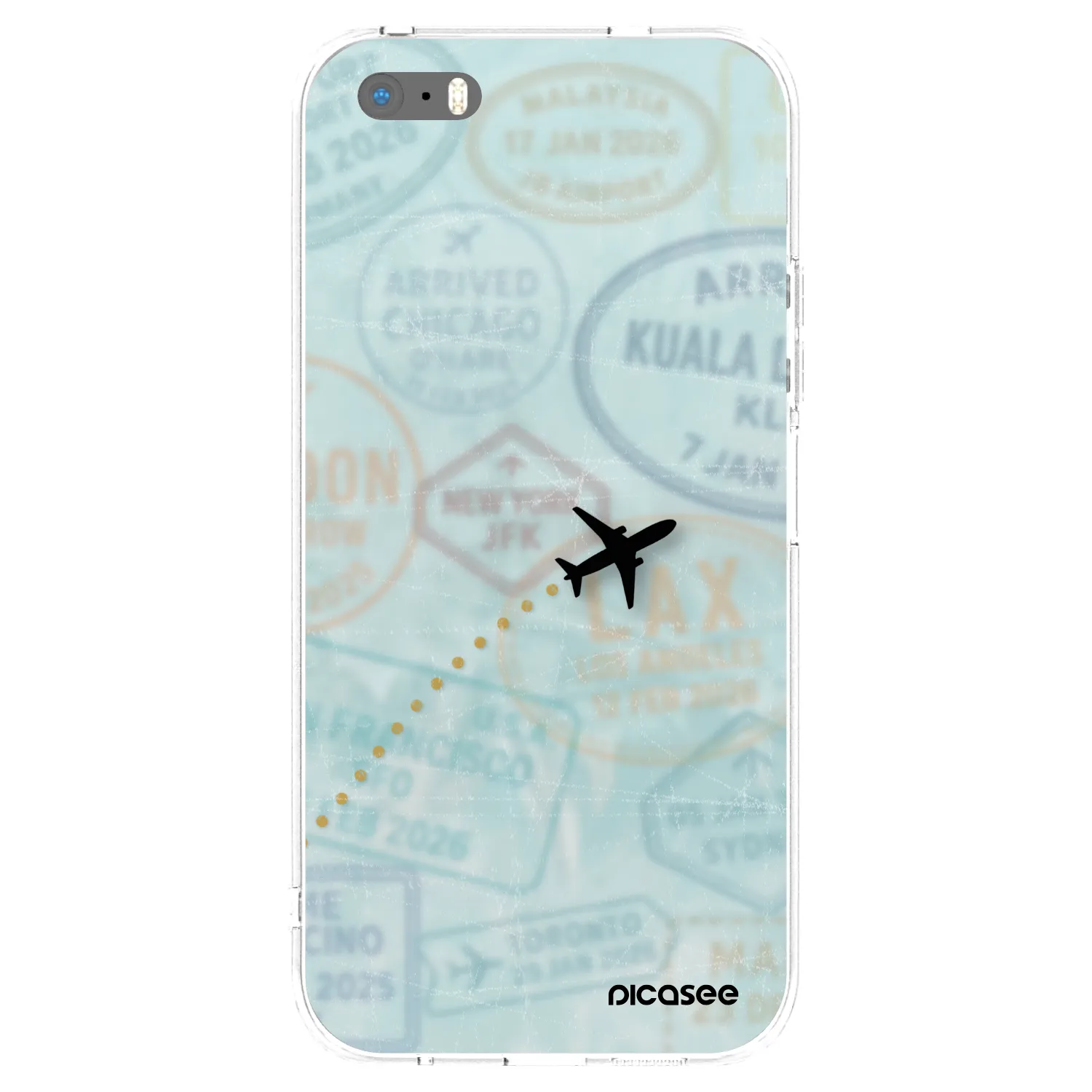 Picasee silikonska prozirna maskica za Apple iPhone 5/5S/SE - FLIGHT PATH