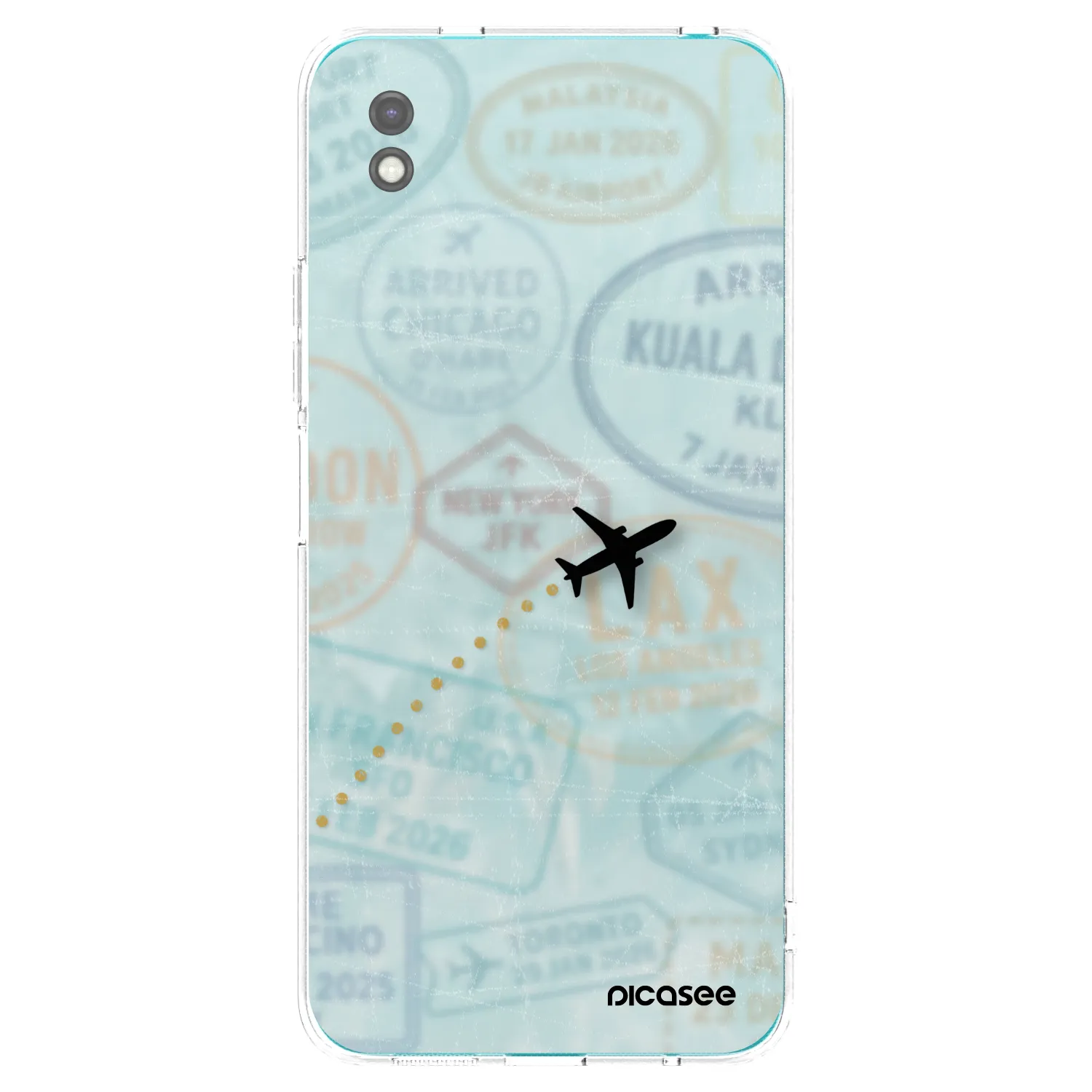 Picasee crna silikonska maskica za Xiaomi Redmi 9A - FLIGHT PATH