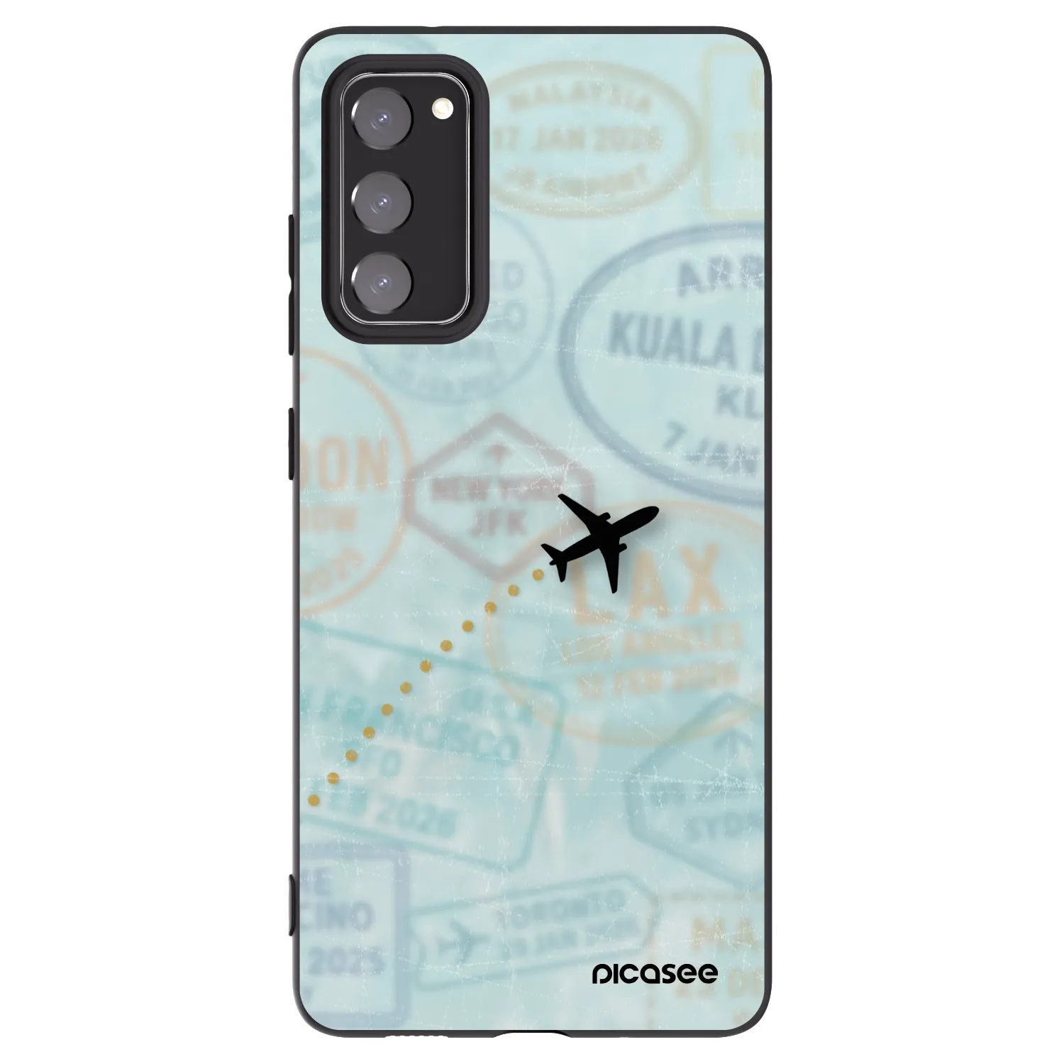 Picasee crna silikonska maskica za Samsung Galaxy S20 FE - FLIGHT PATH