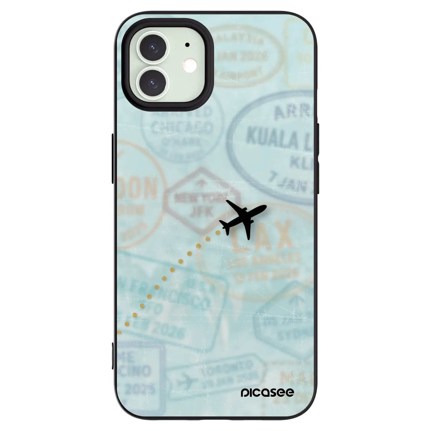 Picasee crna silikonska maskica za Apple iPhone 12 - FLIGHT PATH