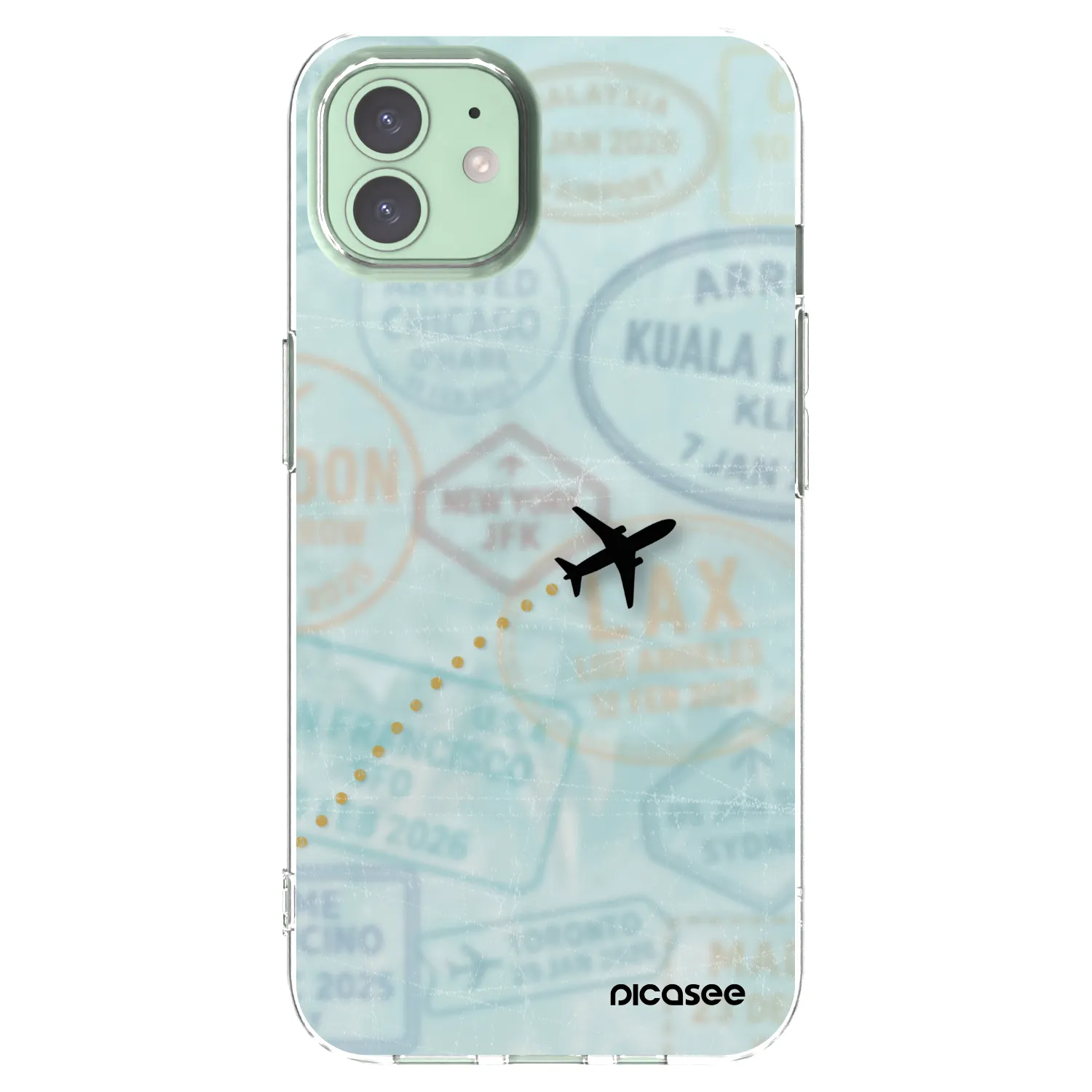 Picasee silikonska prozirna maskica za Apple iPhone 12 - FLIGHT PATH