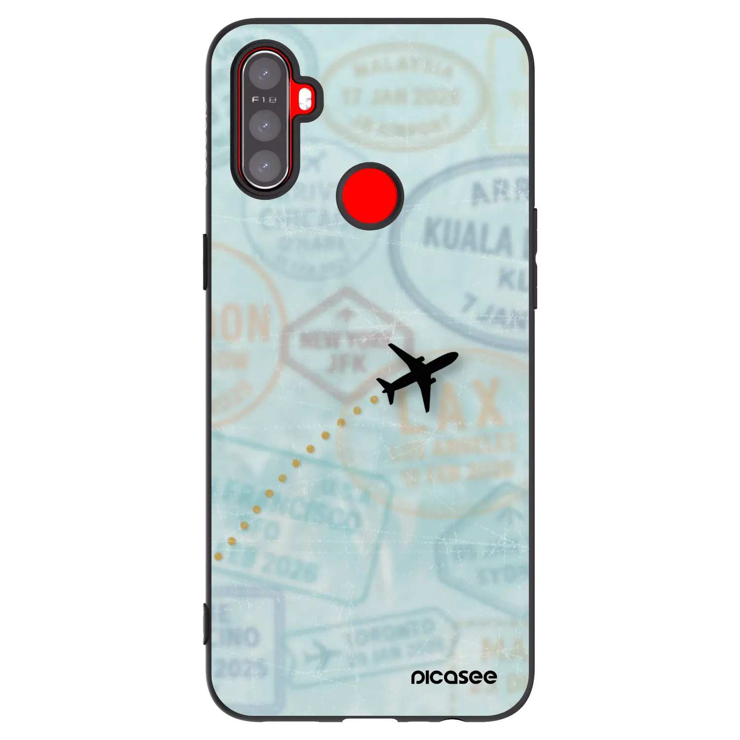 Picasee crna silikonska maskica za Realme C3 - FLIGHT PATH