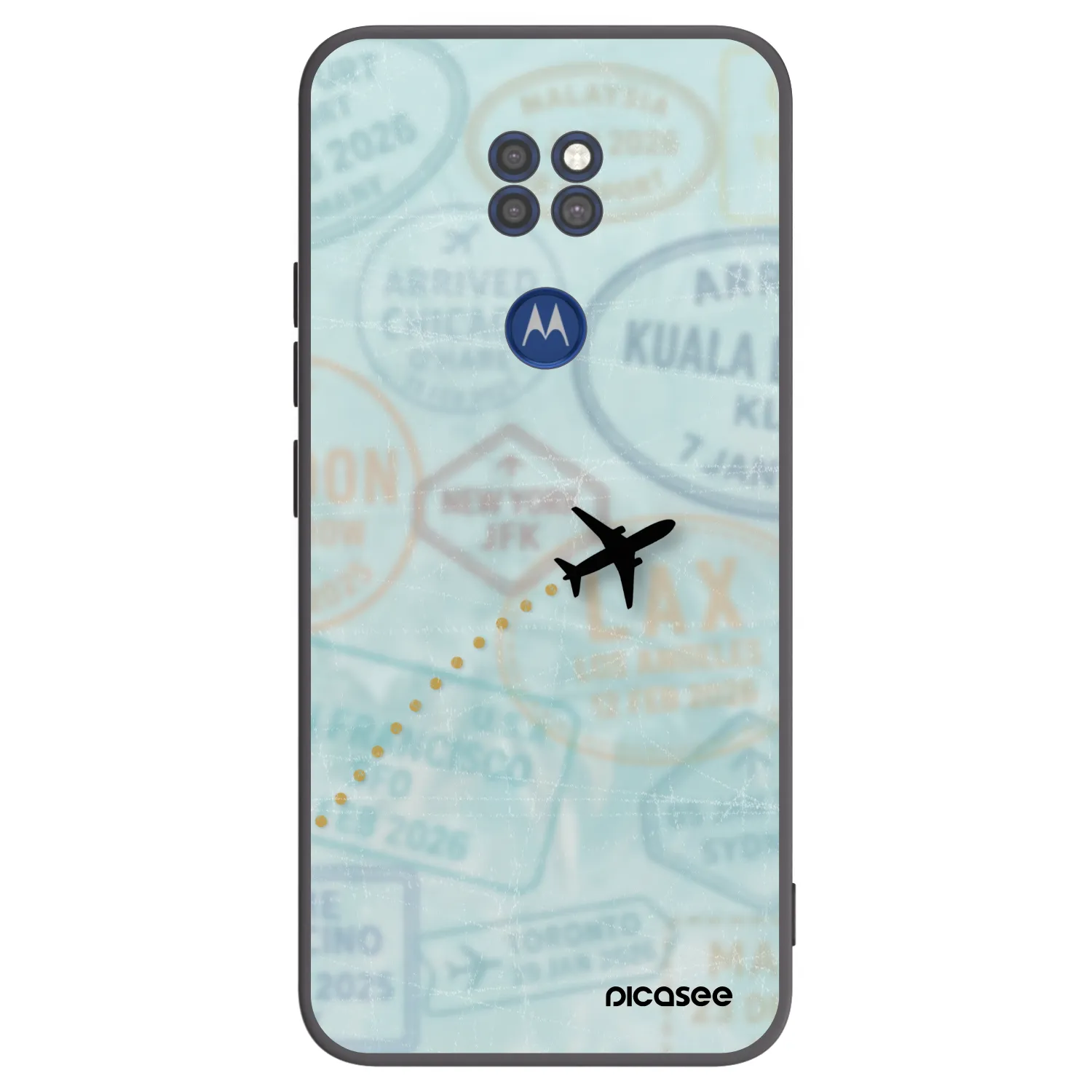 Picasee crna silikonska maskica za Motorola Moto G9 Play - FLIGHT PATH