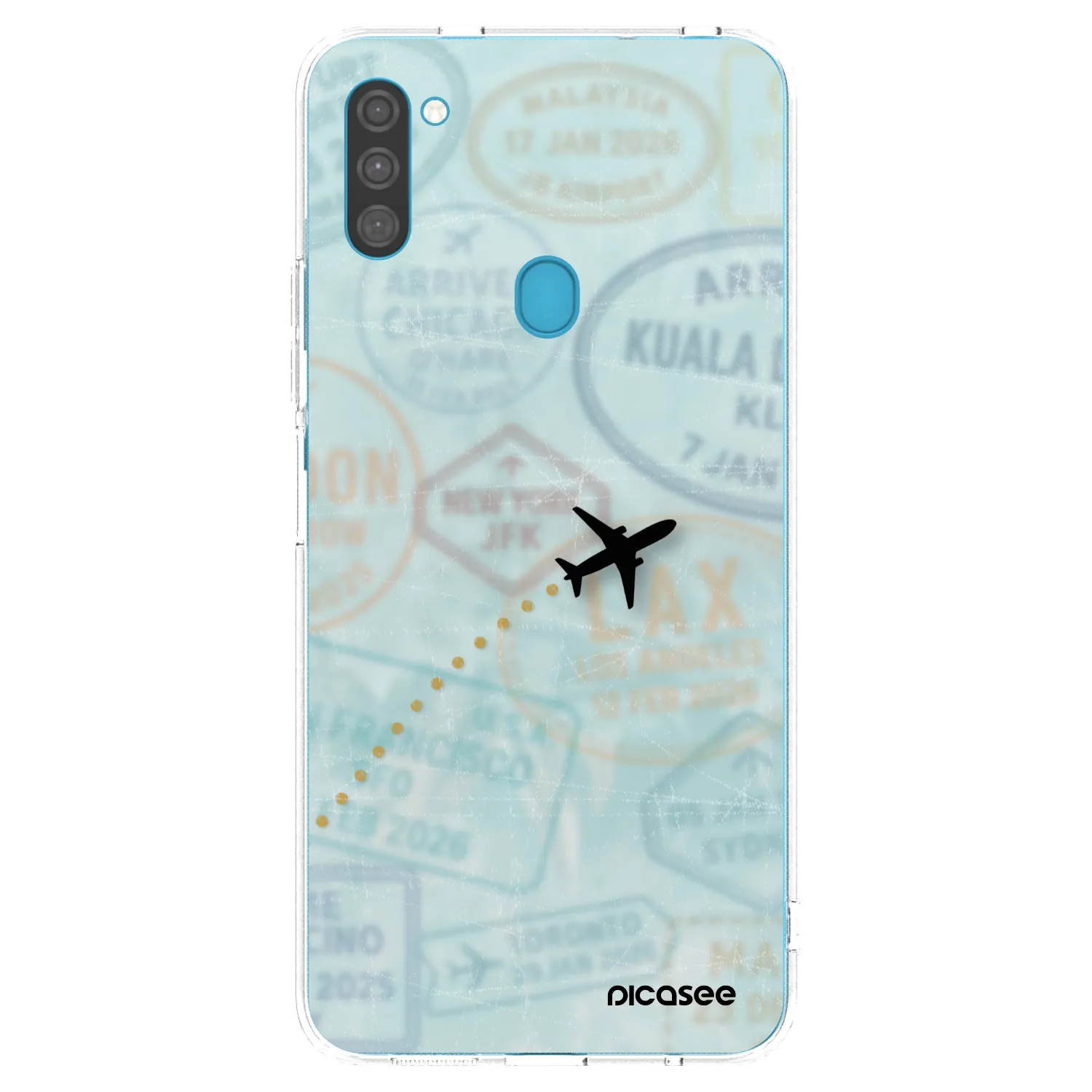 Picasee silikonska prozirna maskica za Samsung Galaxy M11 - FLIGHT PATH