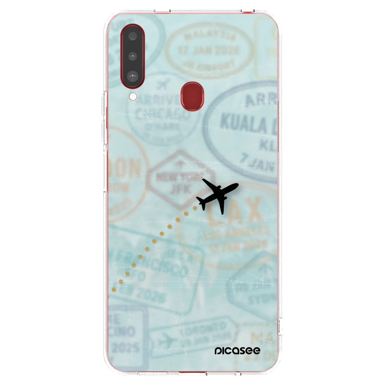 Picasee silikonska prozirna maskica za Samsung Galaxy A20s - FLIGHT PATH
