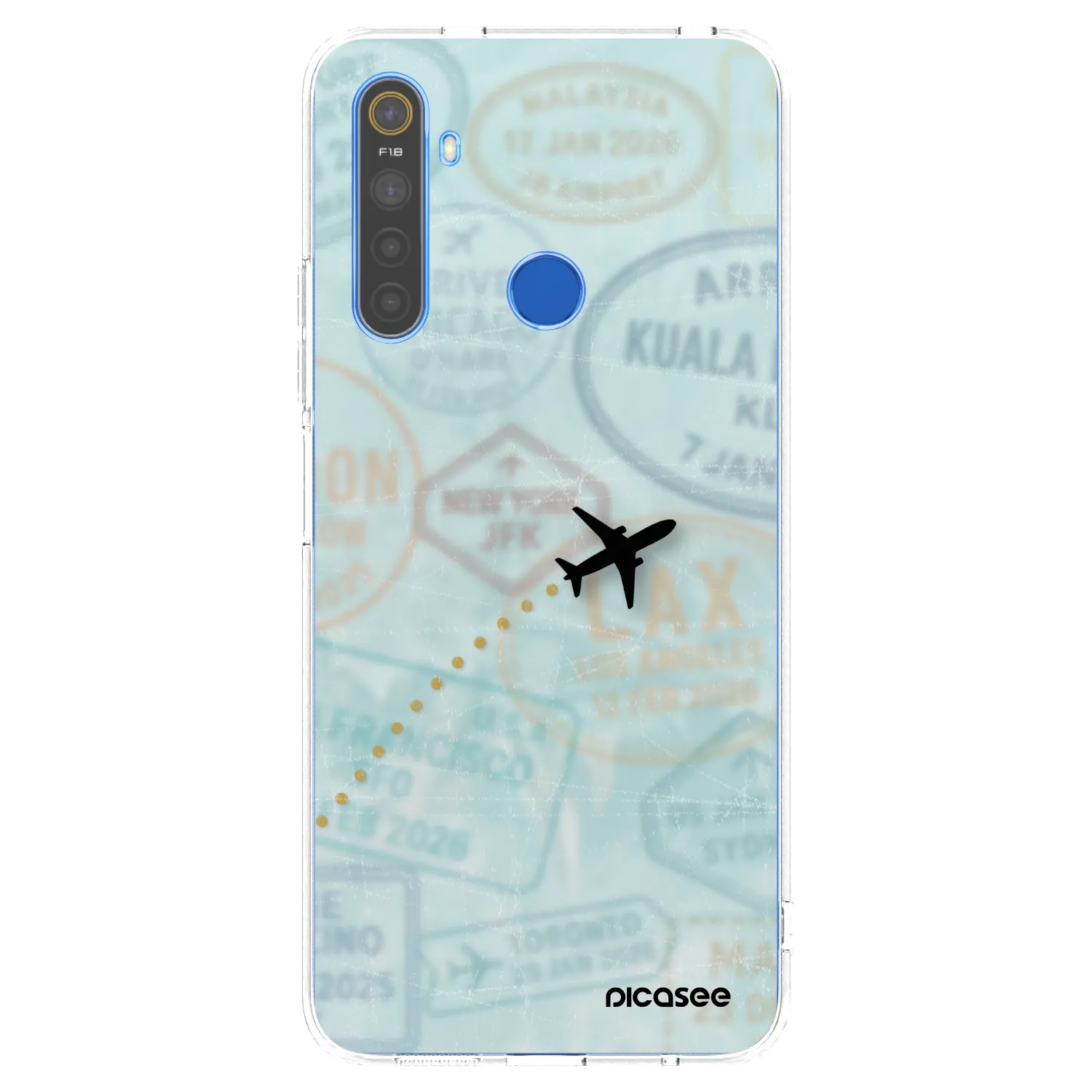 Picasee silikonska prozirna maskica za Realme 5 - FLIGHT PATH