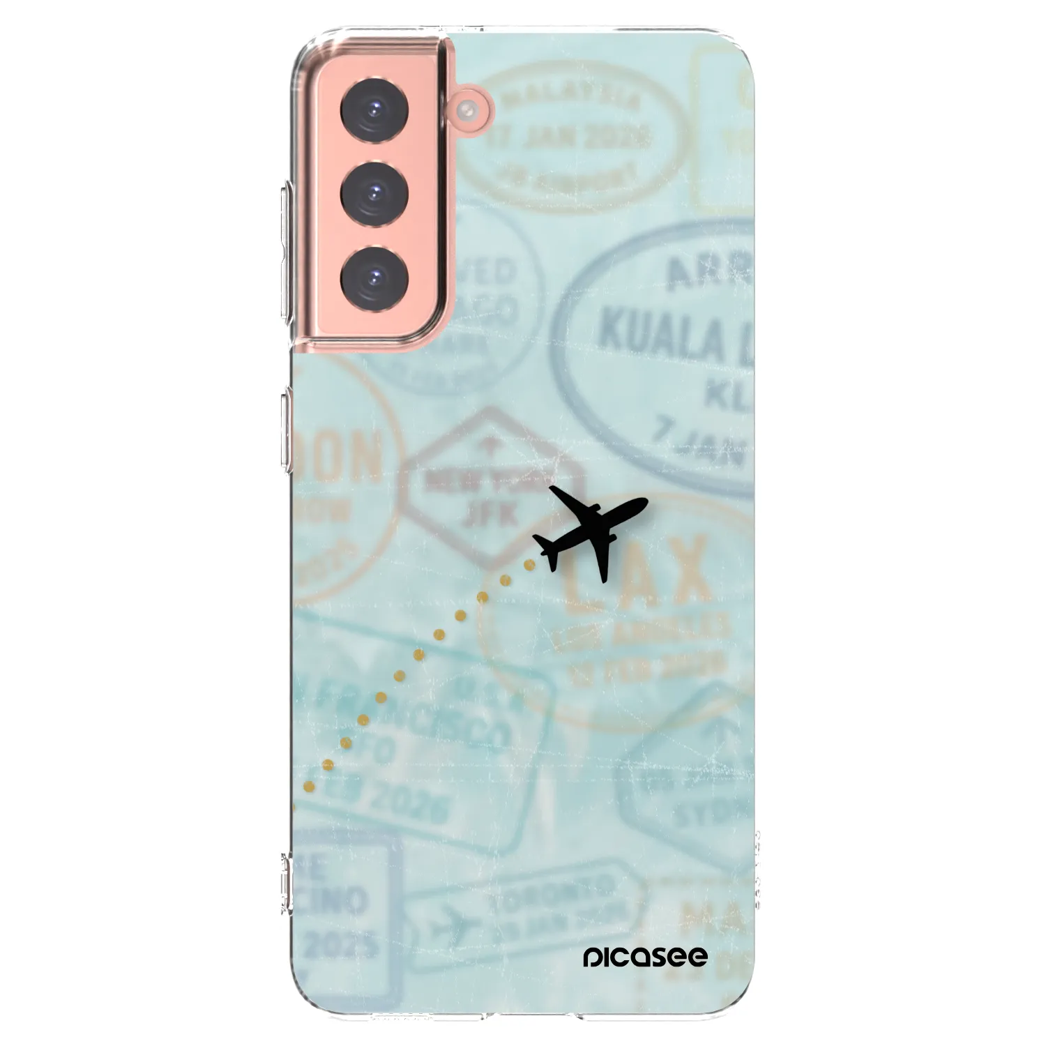Picasee silikonska prozirna maskica za Samsung Galaxy S21 5G G991B - FLIGHT PATH