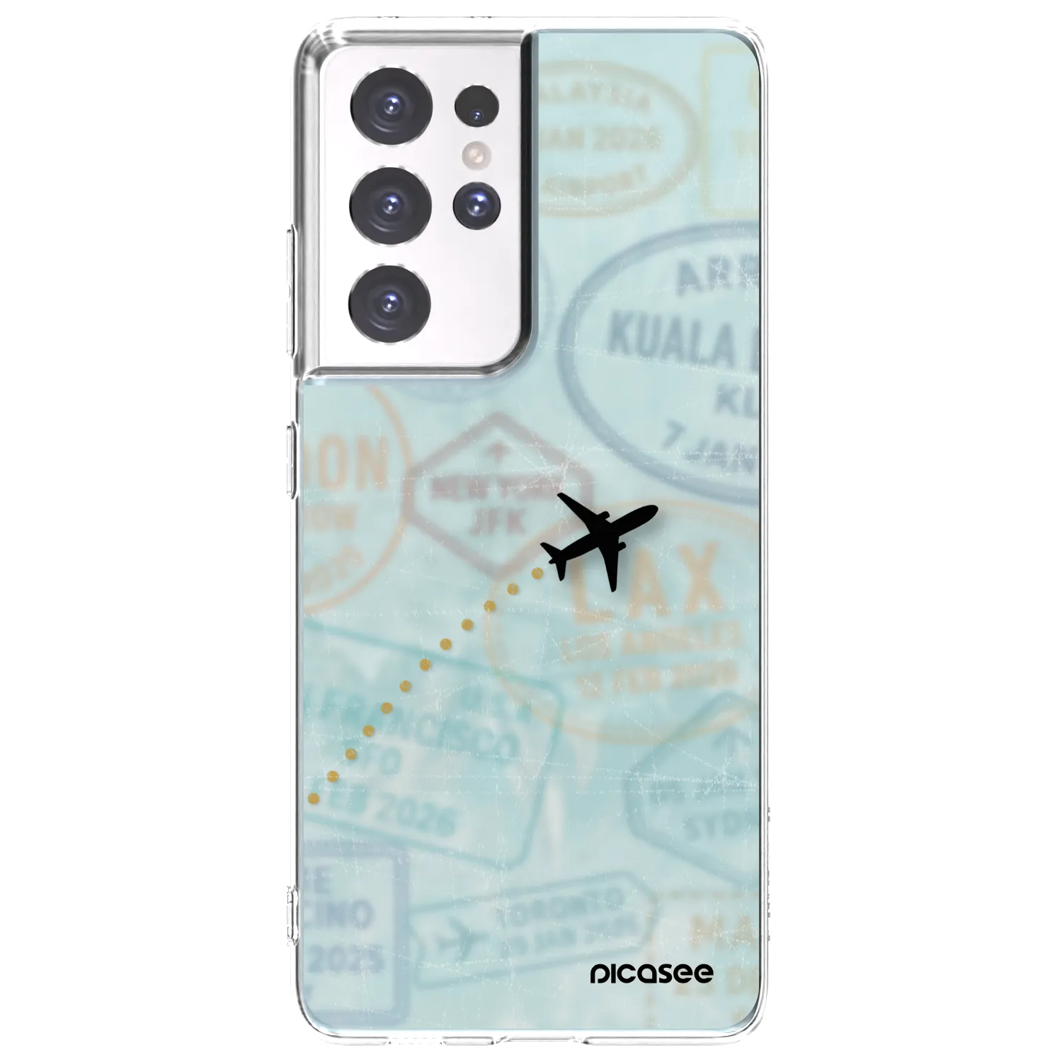 Picasee silikonska prozirna maskica za Samsung Galaxy S21 Ultra 5G G998B - FLIGHT PATH