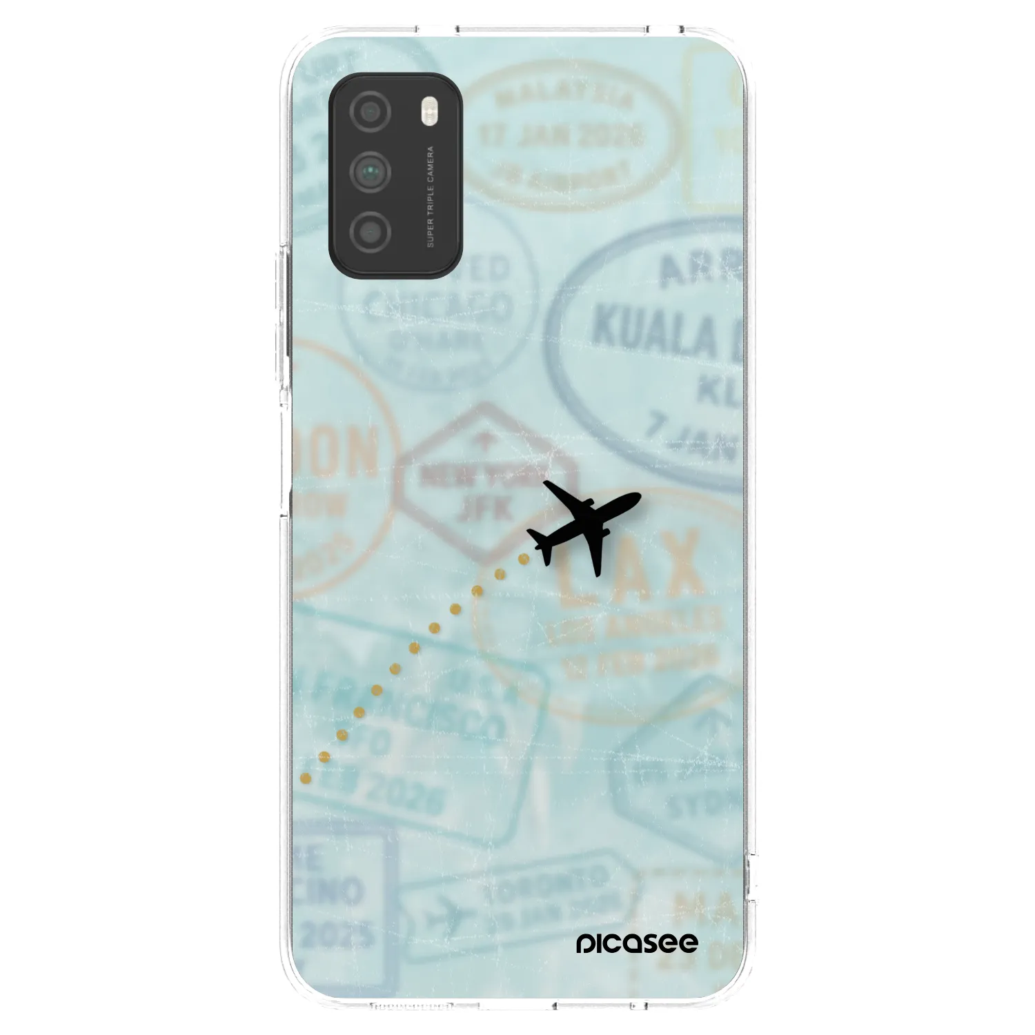 Picasee silikonska prozirna maskica za Xiaomi Poco M3 - FLIGHT PATH