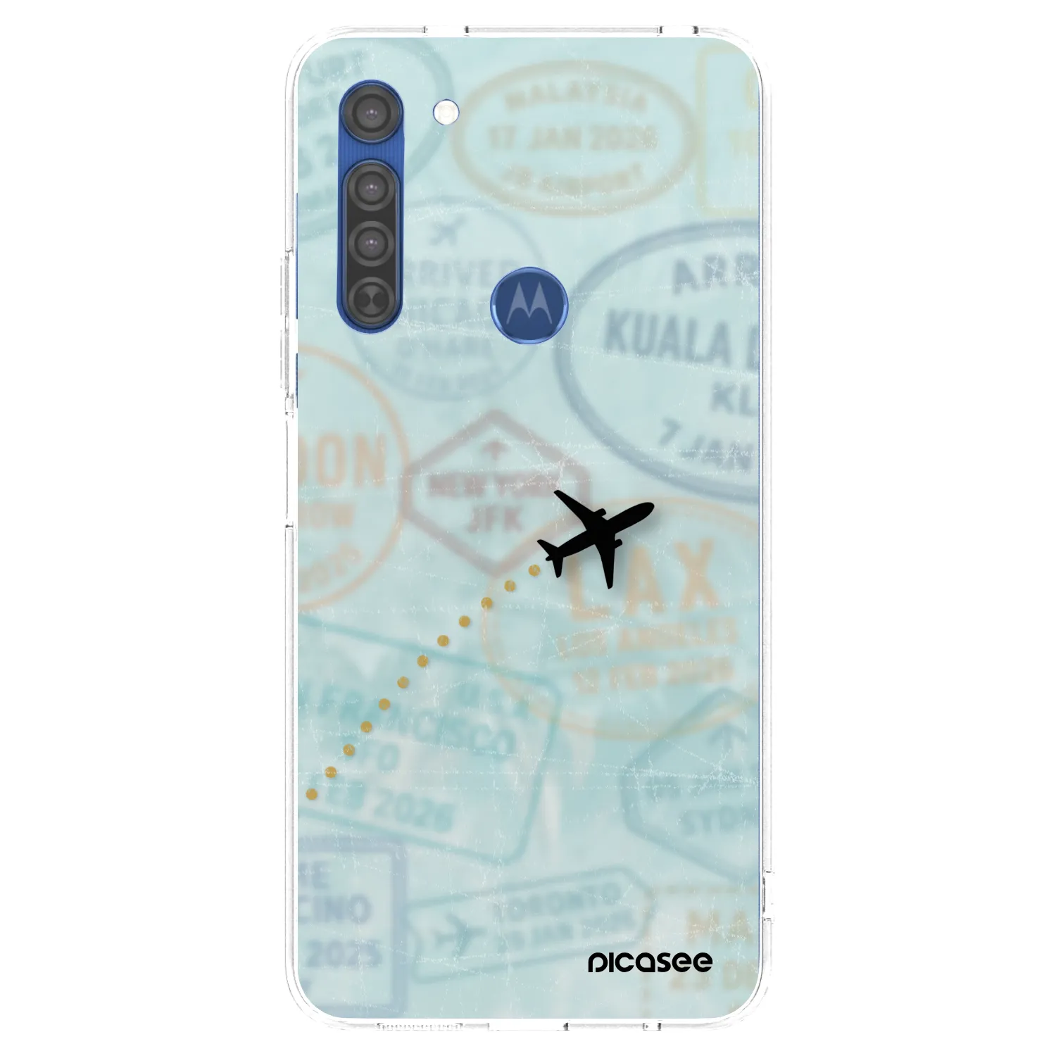Picasee silikonska prozirna maskica za Motorola Moto G8 - FLIGHT PATH