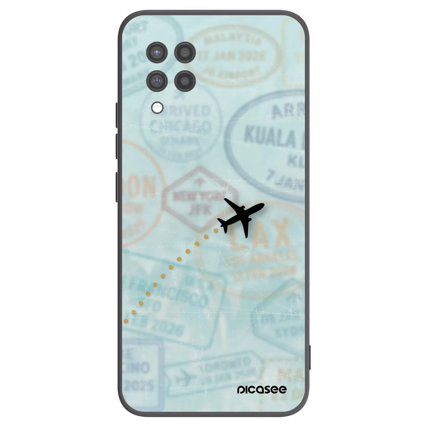 Picasee crna silikonska maskica za Samsung Galaxy A42 A426B - FLIGHT PATH