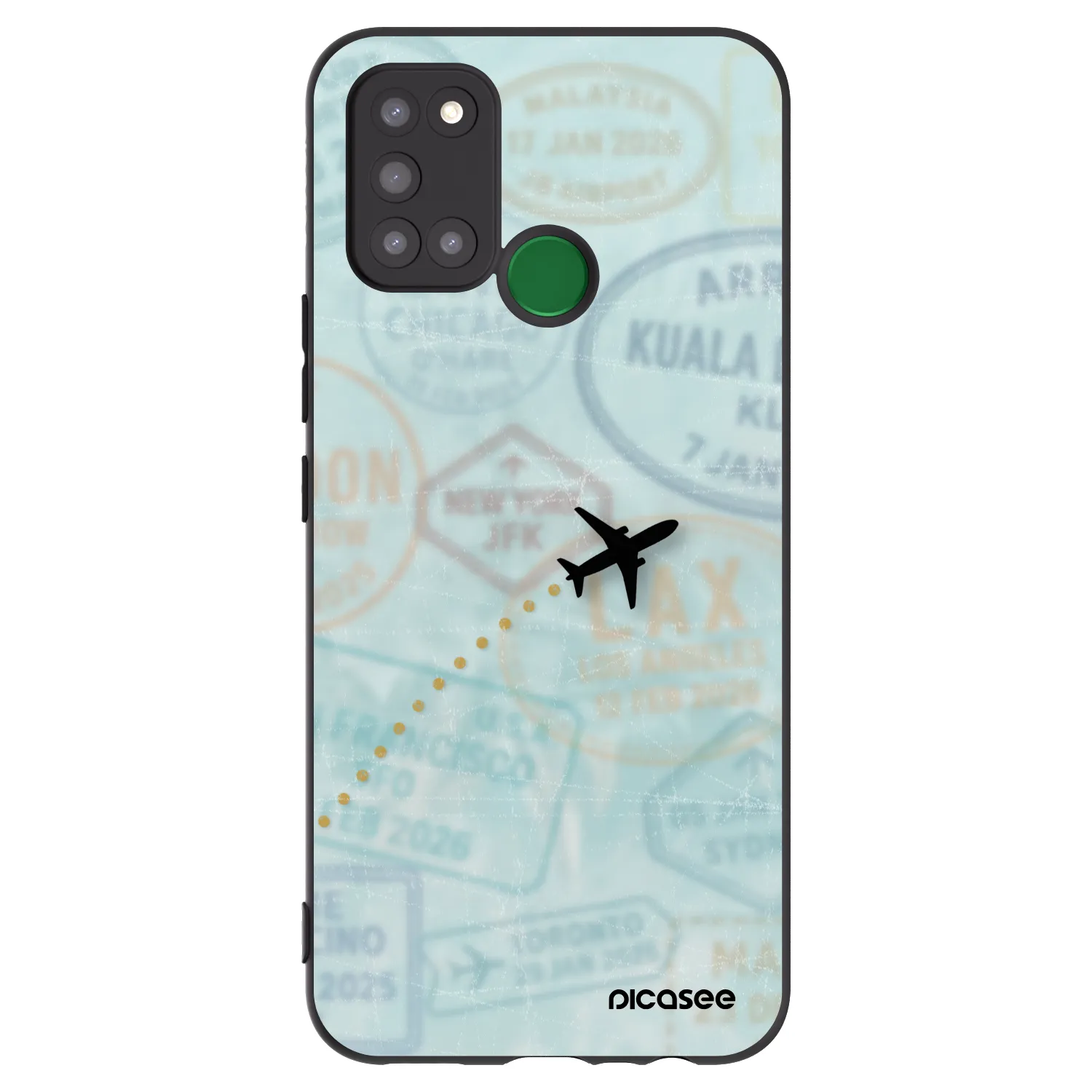 Picasee crna silikonska maskica za Realme 7i - FLIGHT PATH