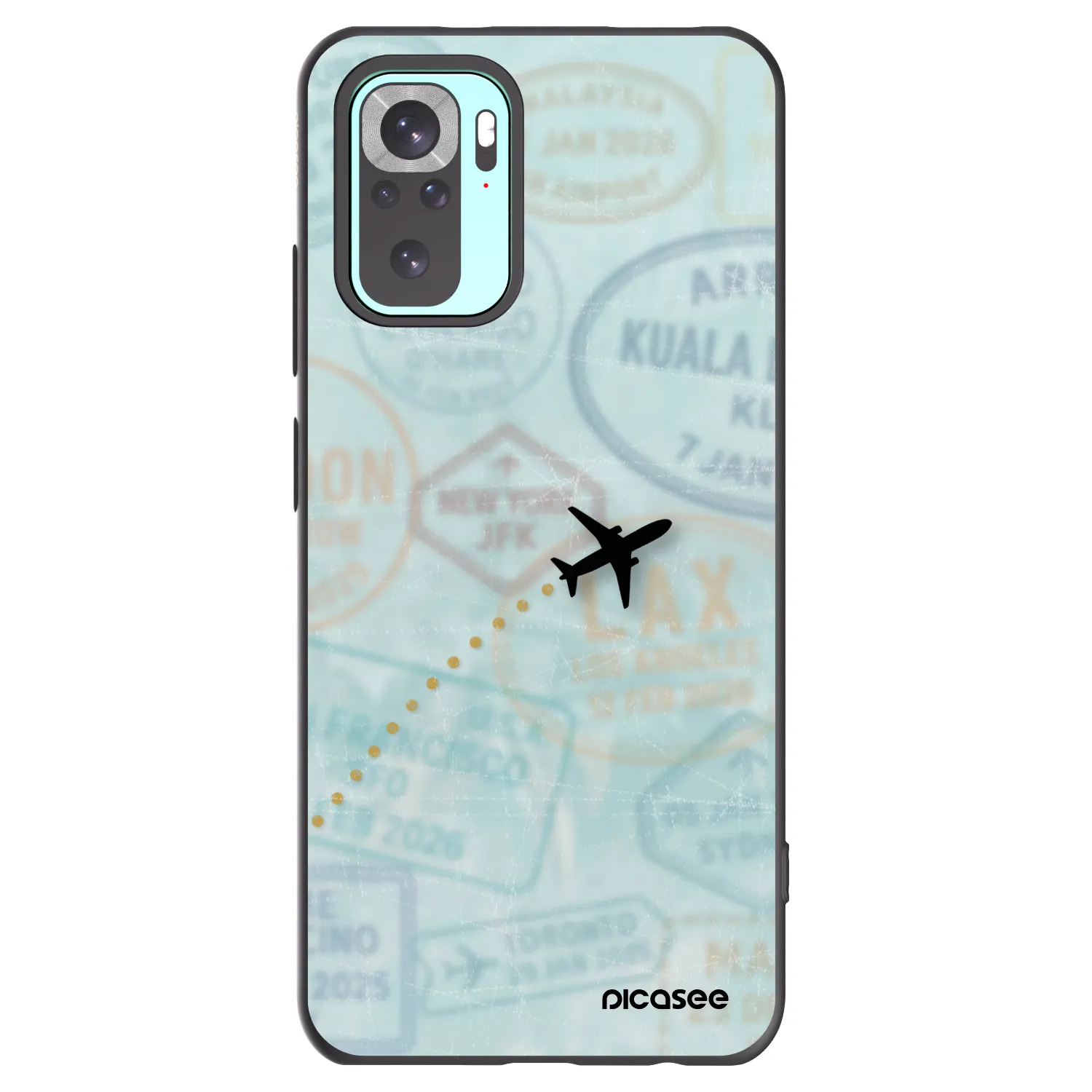 Picasee crna silikonska maskica za Xiaomi Redmi Note 10 Pro - FLIGHT PATH