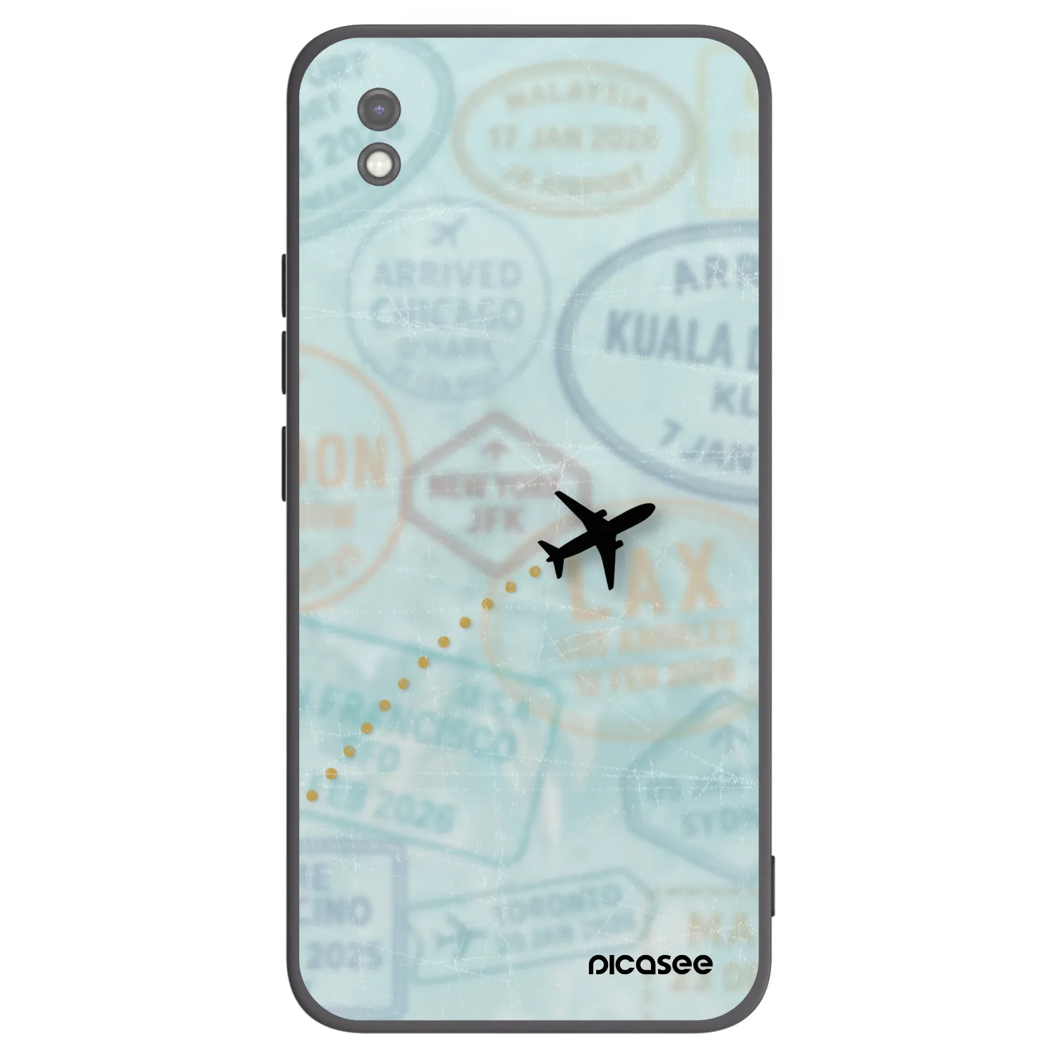 Picasee crna silikonska maskica za Xiaomi Redmi 9AT - FLIGHT PATH