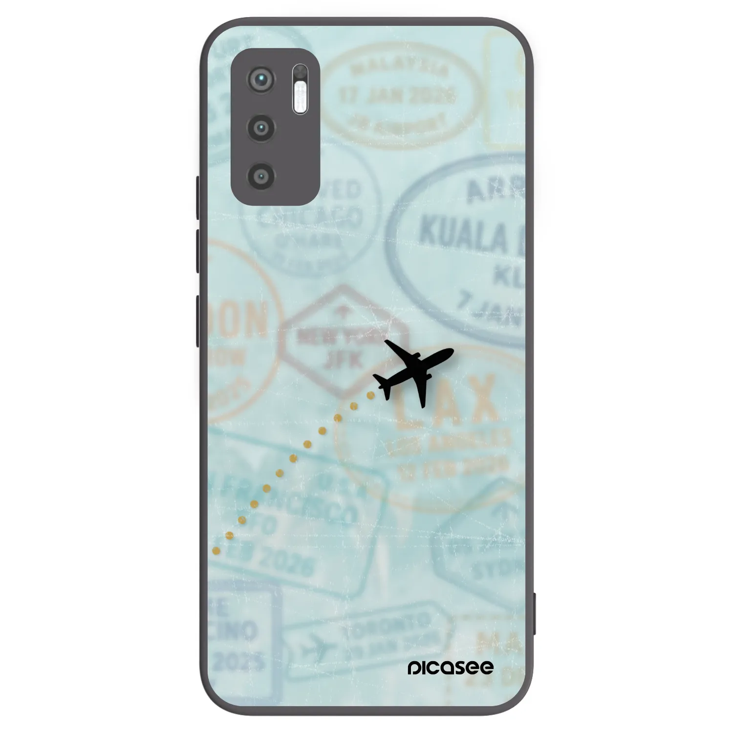 Picasee crna silikonska maskica za Xiaomi Redmi Note 10 5G - FLIGHT PATH