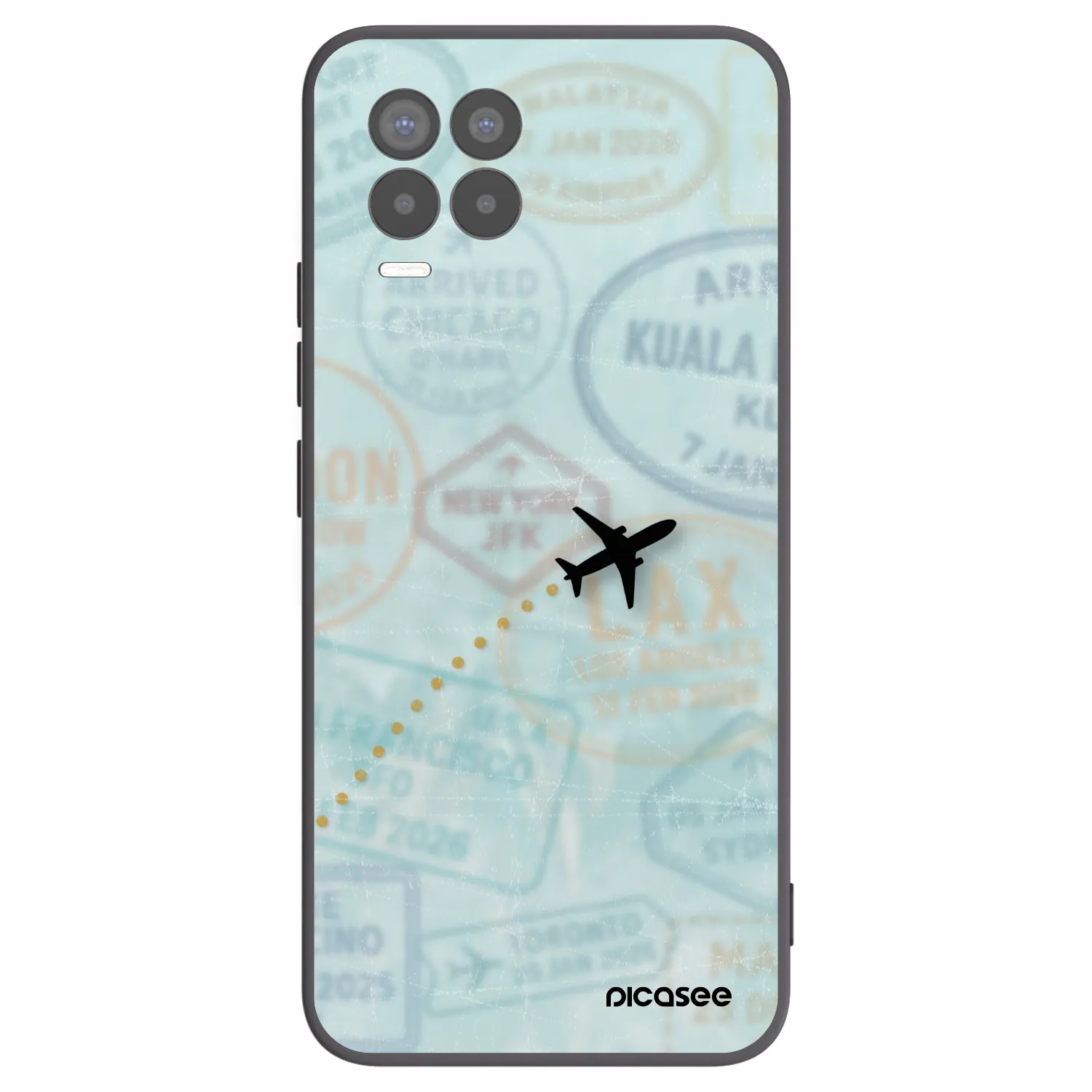 Picasee crna silikonska maskica za Realme 8 Pro - FLIGHT PATH