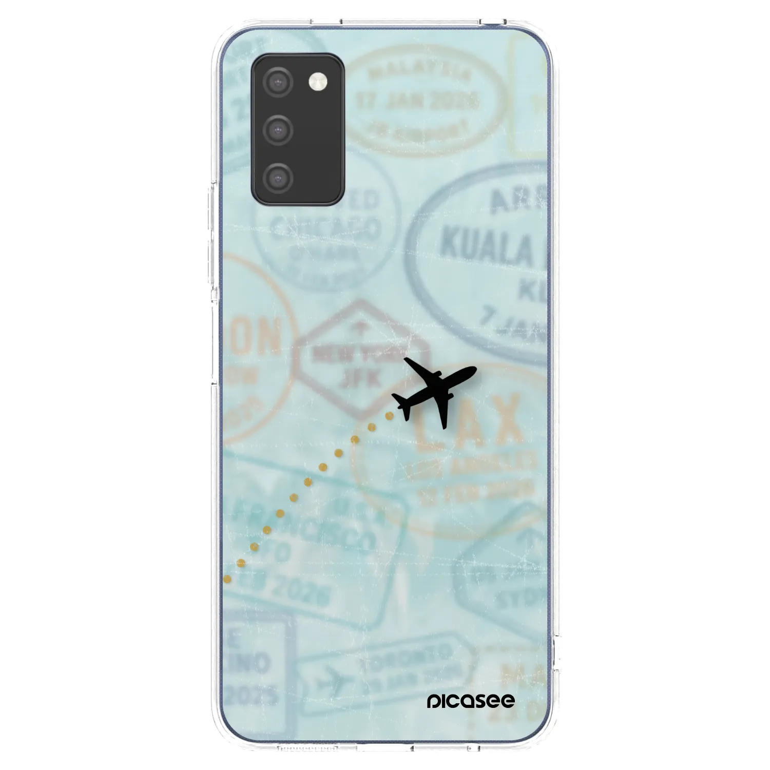Picasee silikonska prozirna maskica za Samsung Galaxy A02s A025G - FLIGHT PATH