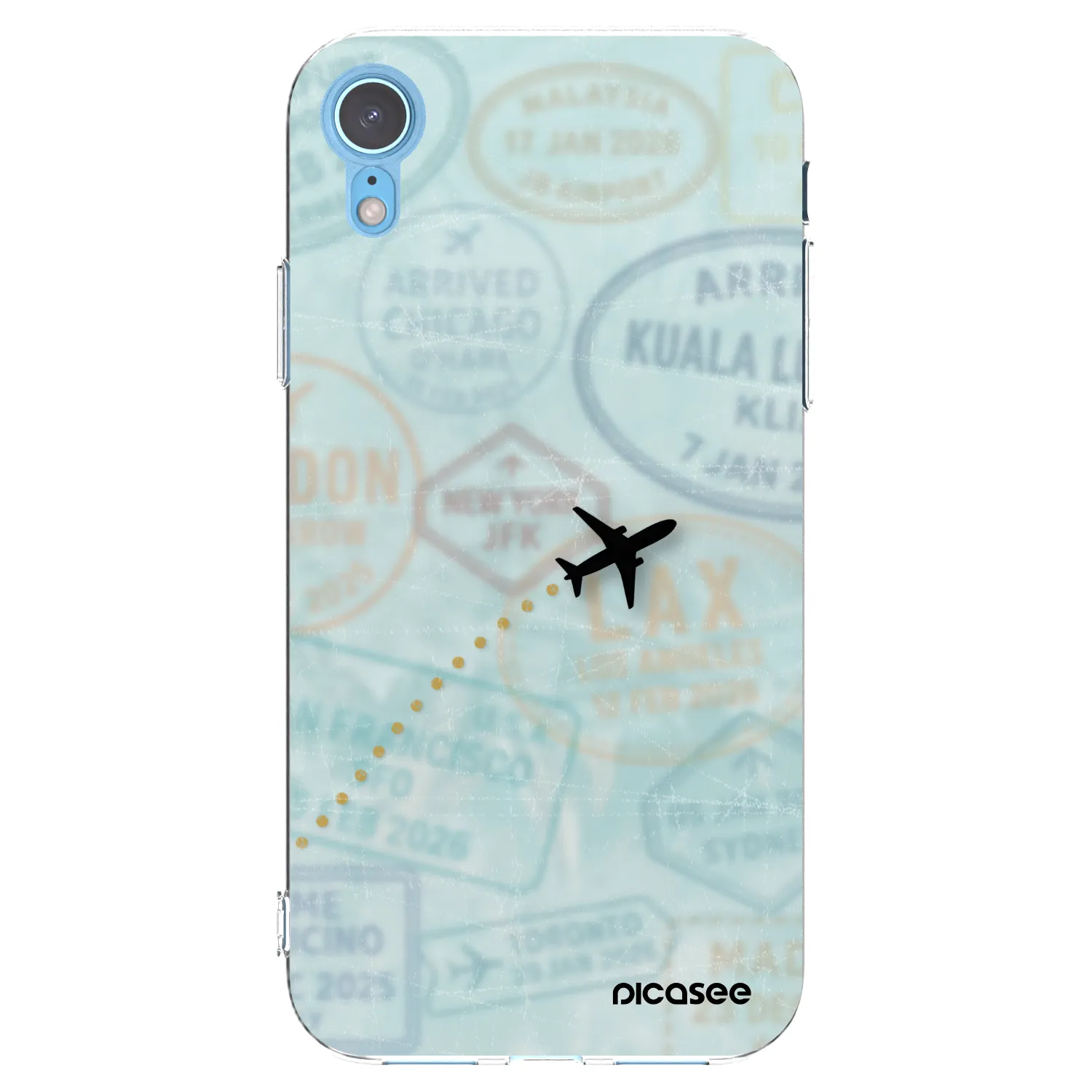 Picasee silikonska prozirna maskica za Apple iPhone XR - FLIGHT PATH