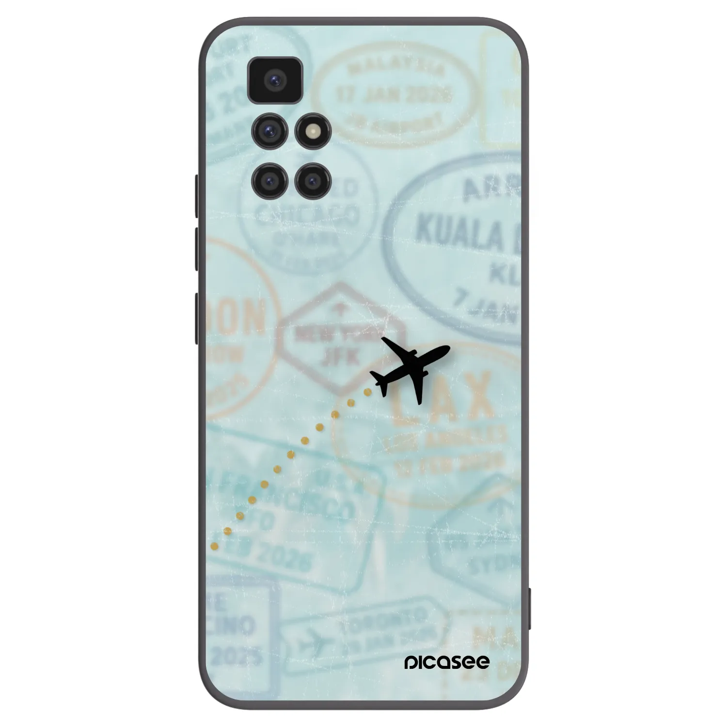 Picasee crna silikonska maskica za Xiaomi Redmi 10 - FLIGHT PATH