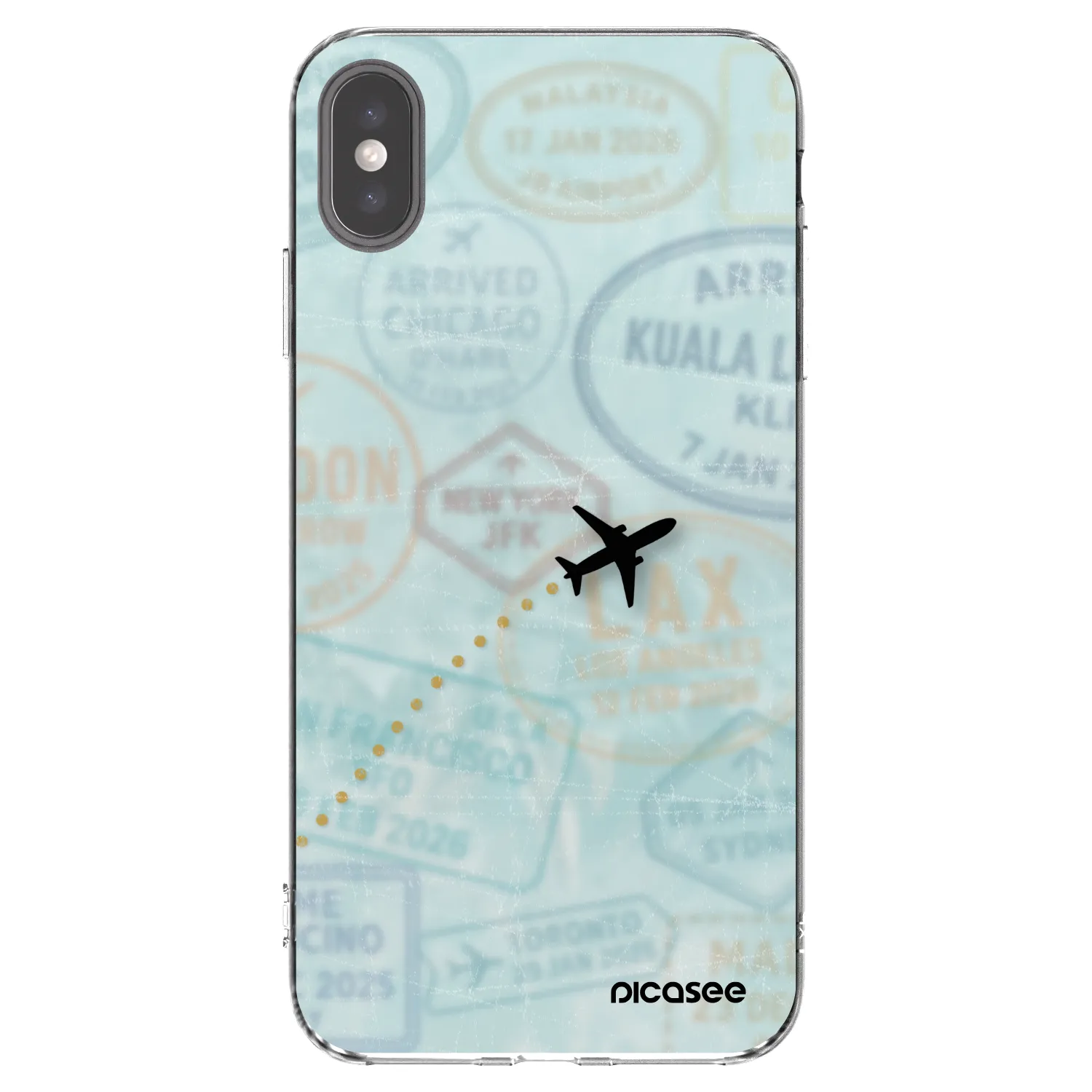 Picasee silikonska prozirna maskica za Apple iPhone XS Max - FLIGHT PATH
