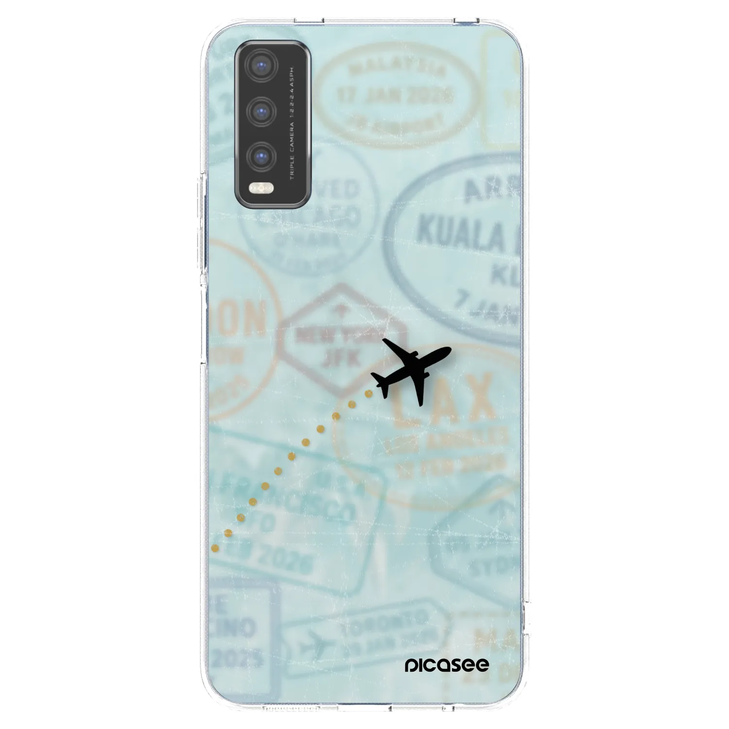 Picasee silikonska prozirna maskica za Vivo Y20s - FLIGHT PATH