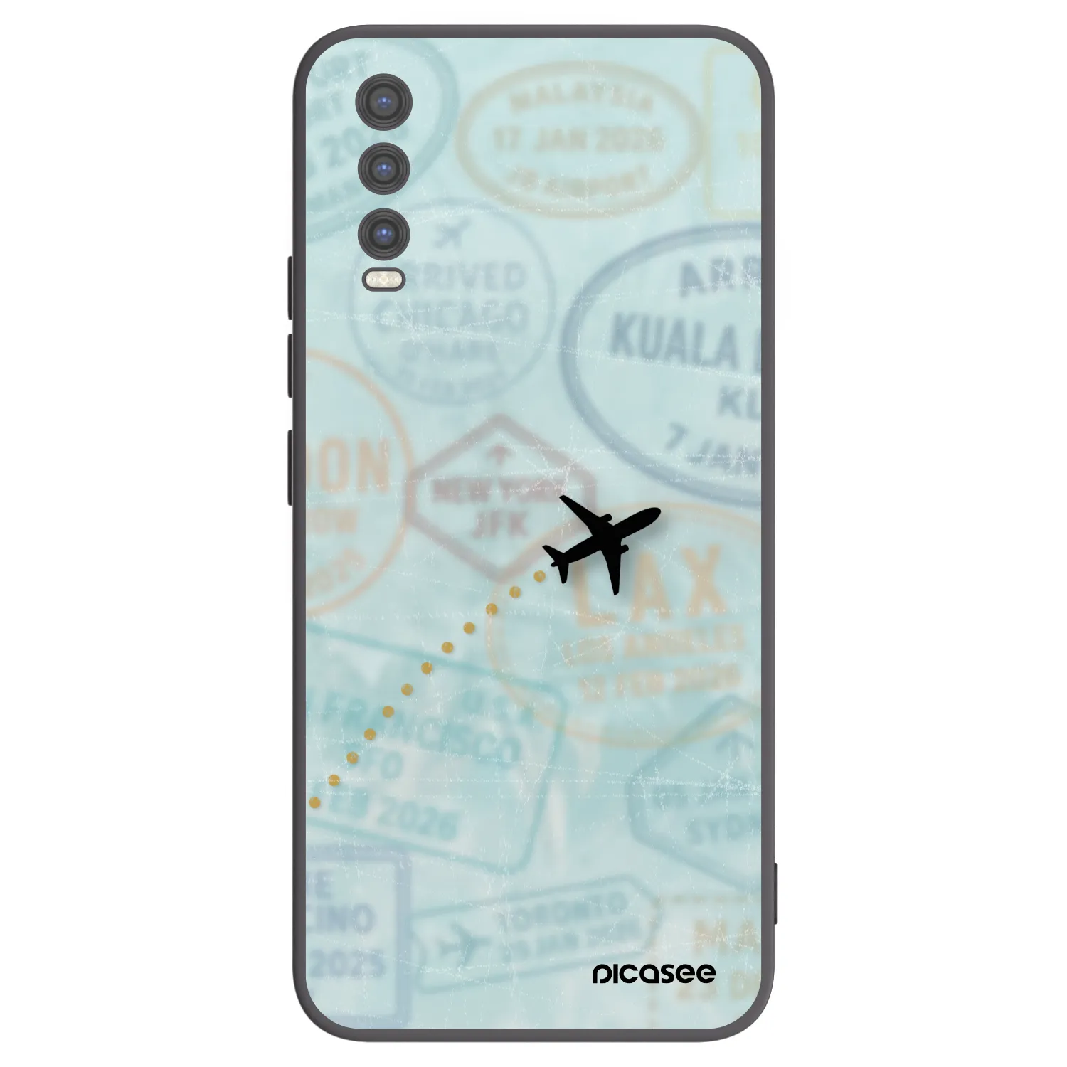 Picasee crna silikonska maskica za Vivo Y20s - FLIGHT PATH