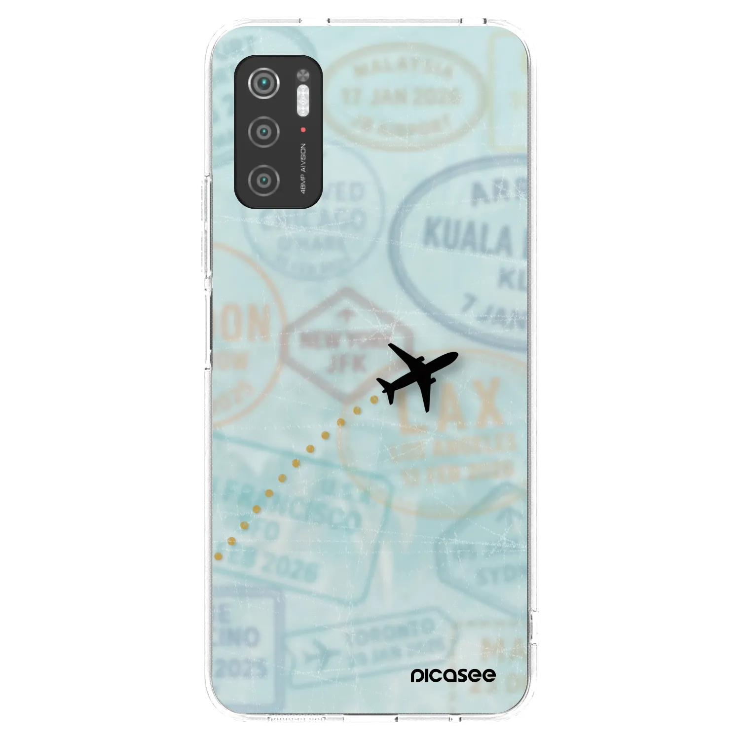 Picasee silikonska prozirna maskica za Xiaomi Poco M3 Pro 5G - FLIGHT PATH