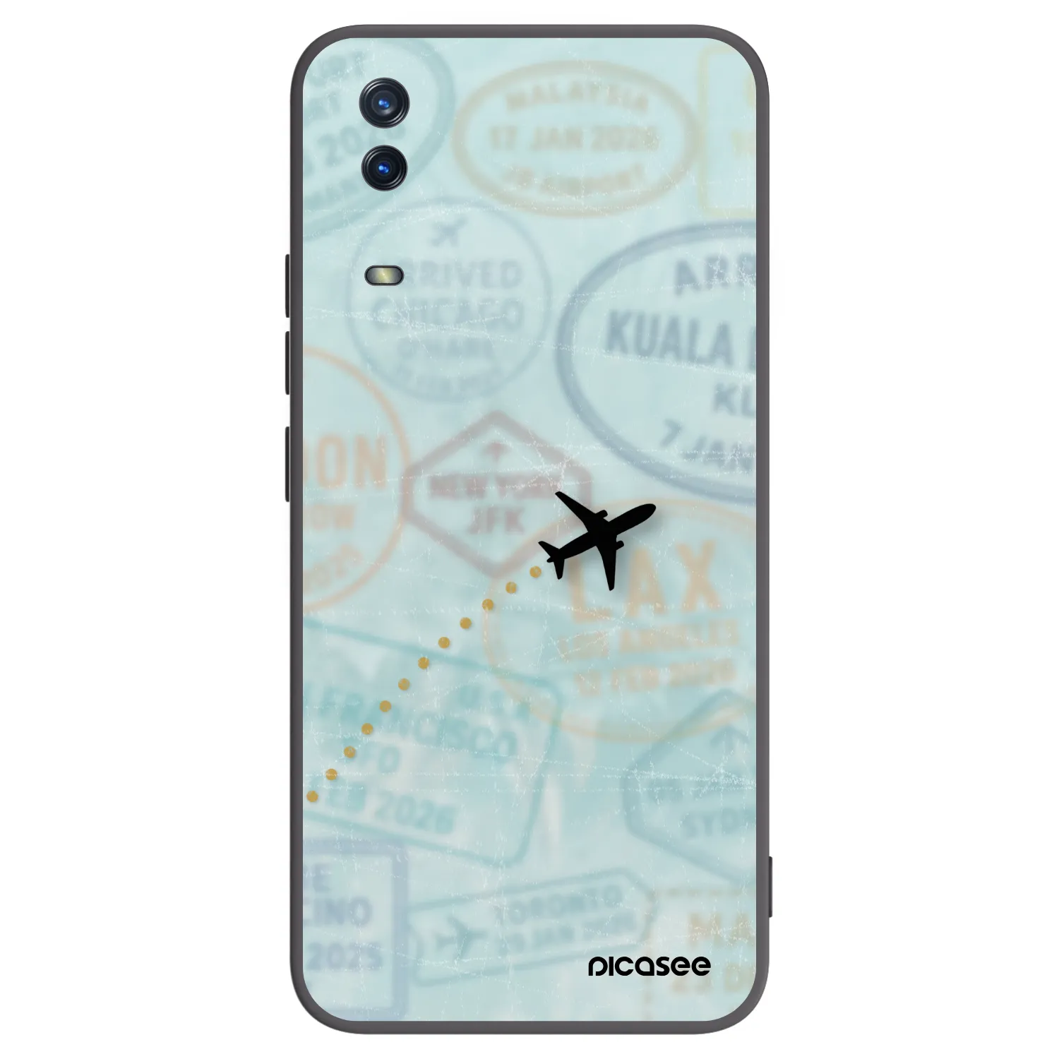 Picasee crna silikonska maskica za Vivo Y11s - FLIGHT PATH