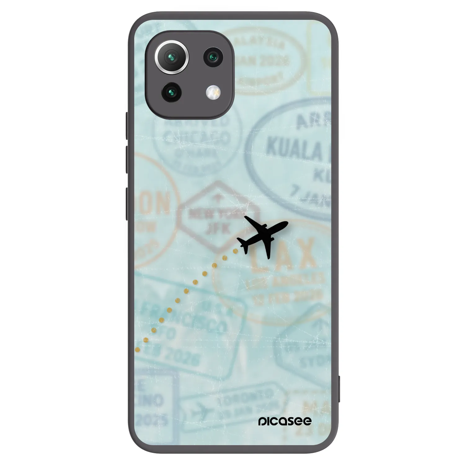 Picasee crna silikonska maskica za Xiaomi 11 Lite 5G NE - FLIGHT PATH