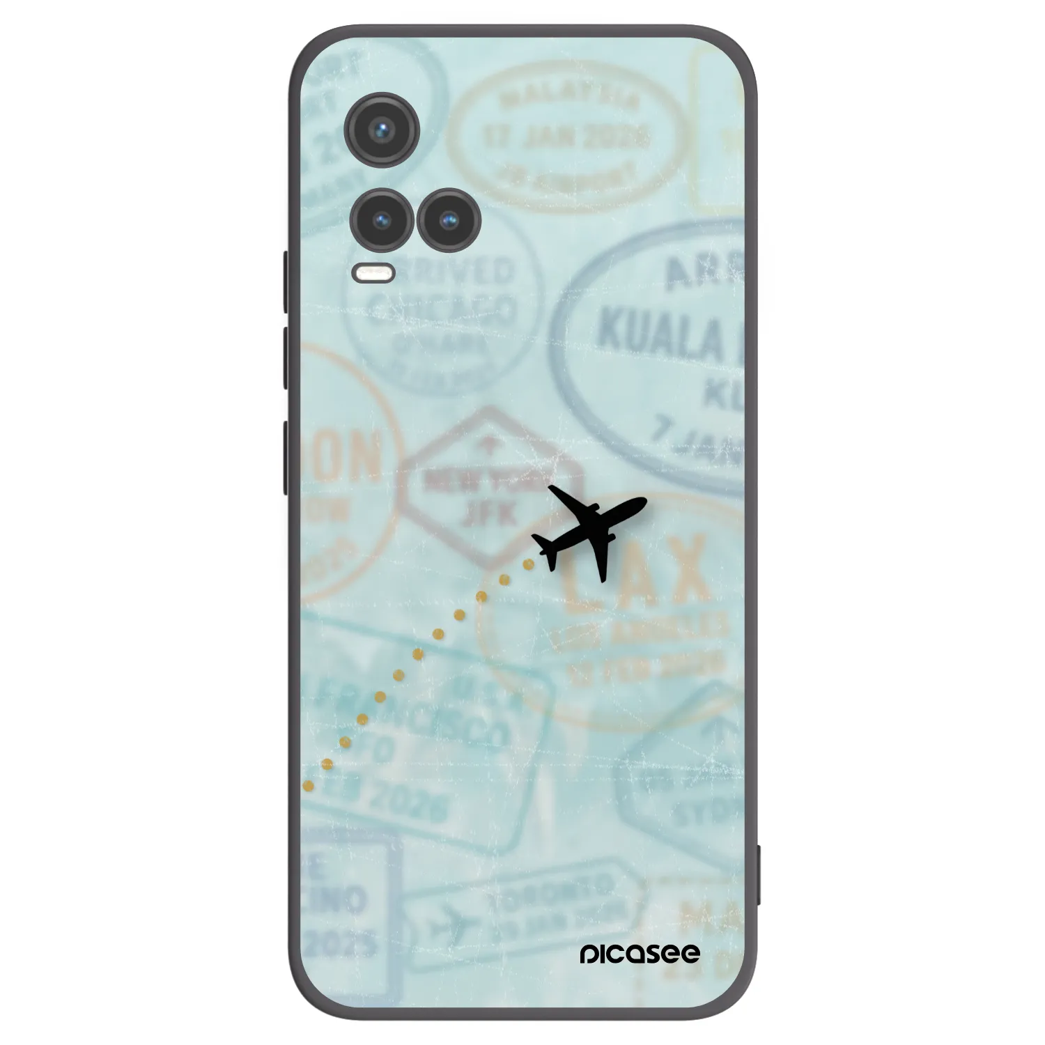 Picasee crna silikonska maskica za Vivo Y33s - FLIGHT PATH