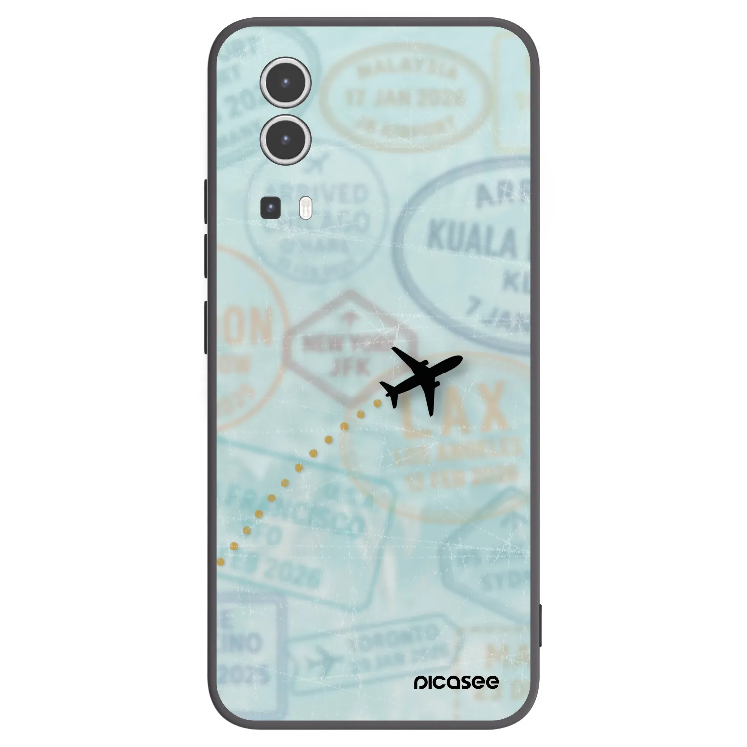 Picasee crna silikonska maskica za Vivo Y72 5G - FLIGHT PATH