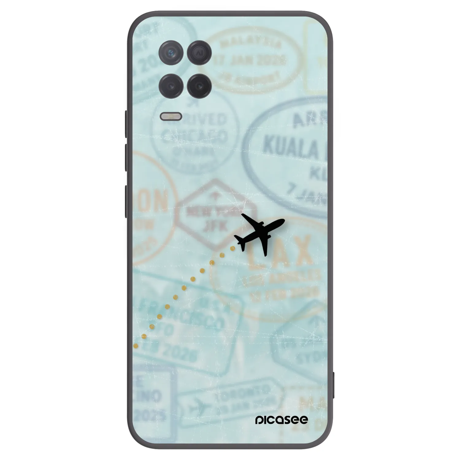 Picasee crna silikonska maskica za Realme 8 5G - FLIGHT PATH