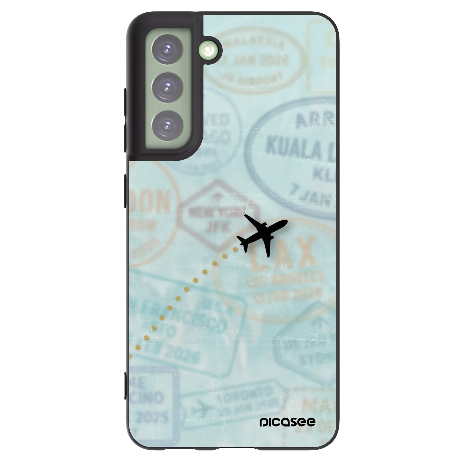 Picasee crna silikonska maskica za Samsung Galaxy S21 FE 5G - FLIGHT PATH