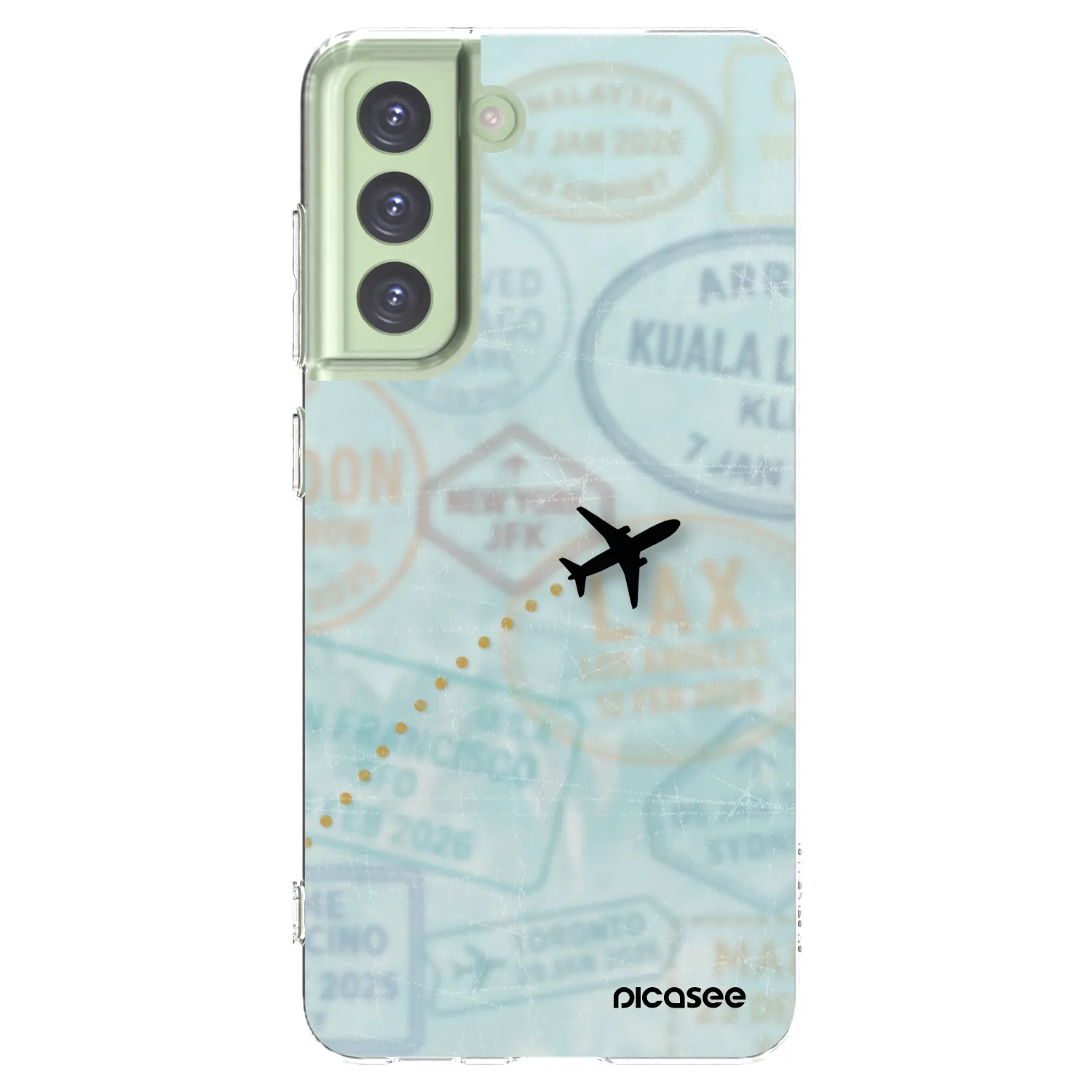 Picasee silikonska prozirna maskica za Samsung Galaxy S21 FE 5G - FLIGHT PATH