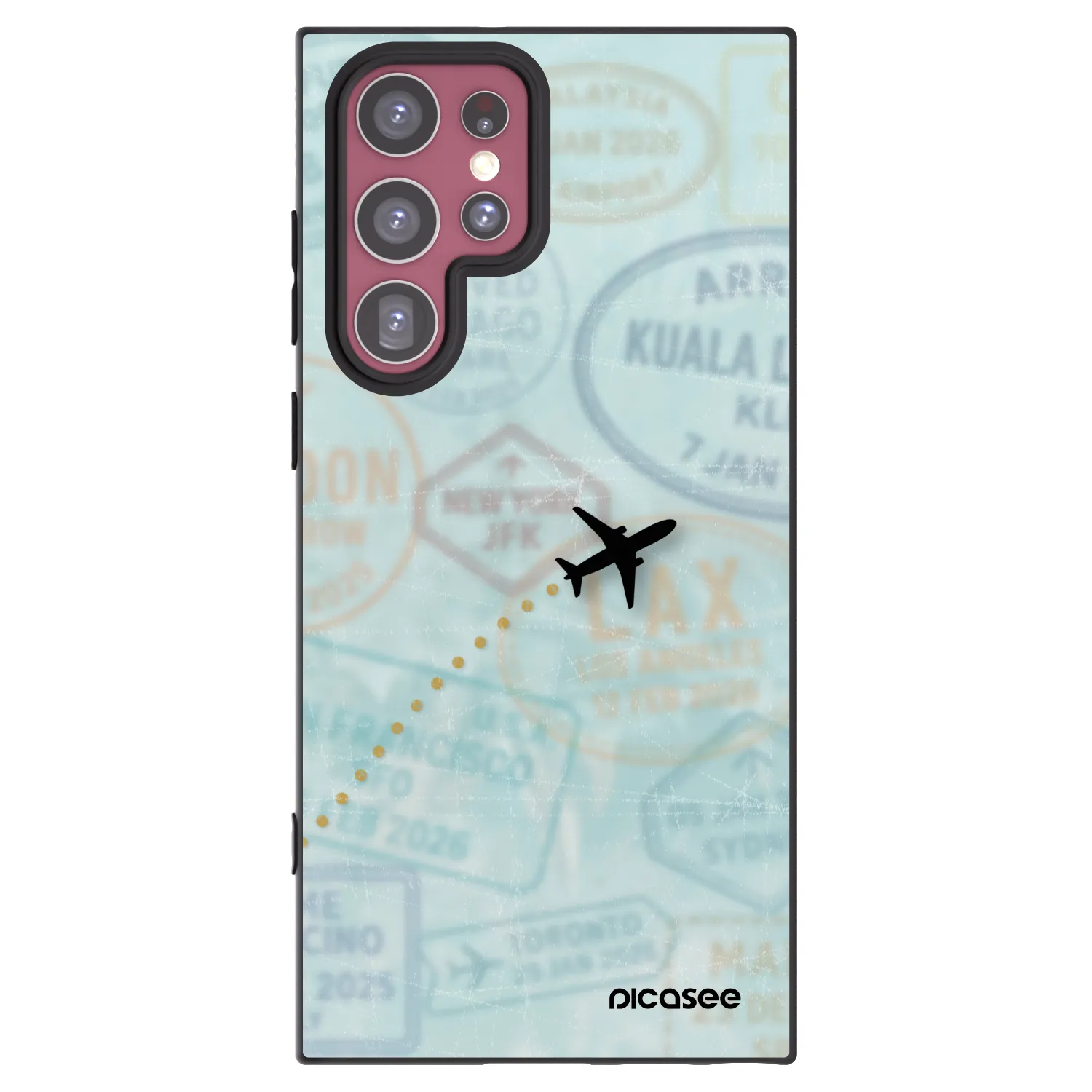 Picasee crna silikonska maskica za Samsung Galaxy S22 Ultra 5G - FLIGHT PATH