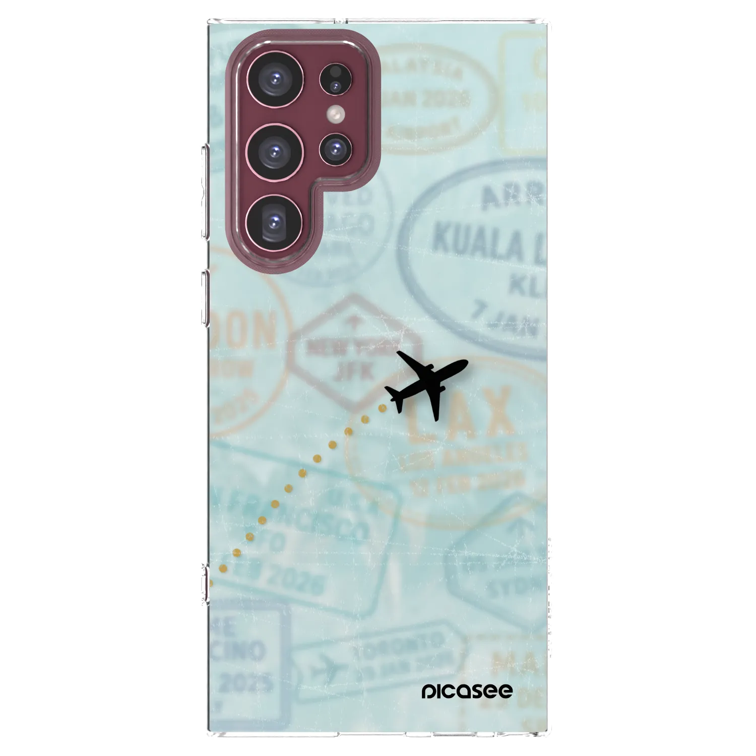 Picasee silikonska prozirna maskica za Samsung Galaxy S22 Ultra 5G - FLIGHT PATH