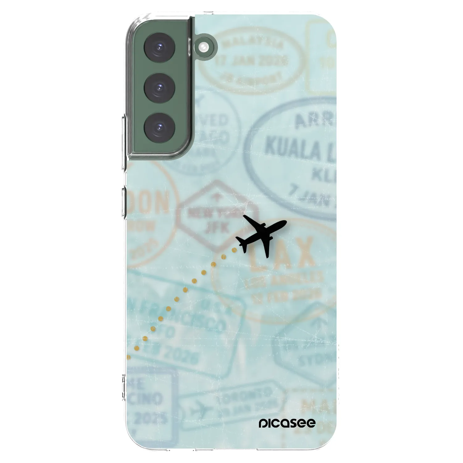 Picasee silikonska prozirna maskica za Samsung Galaxy S22+ 5G - FLIGHT PATH