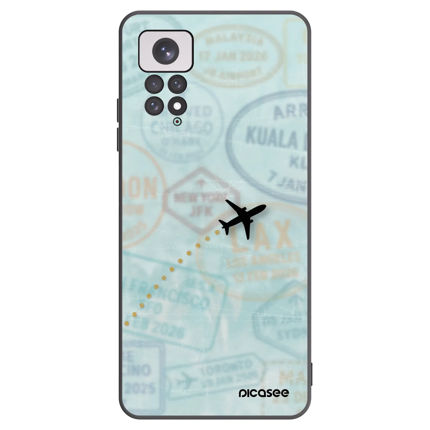 Picasee crna silikonska maskica za Xiaomi Redmi Note 11 - FLIGHT PATH